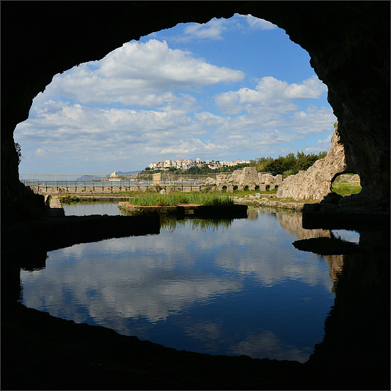 Inside the cave.