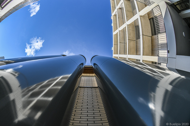 mit dem Fish-Eye unterwegs in Winterthur - Neu Hegi (© Buelipix)