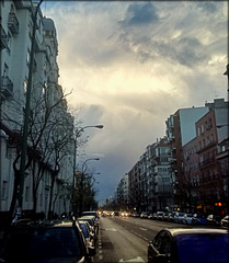 Madrid. Outside my flat. Storm brewing.