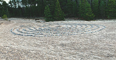 Findhorn Sand dunes pebble maze
