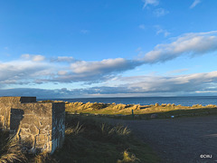 Findhorn Beach winter afternoon at high tide