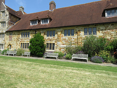 michelham priory, sussex   (54)late c13 refectory range from the south, with remains of some of the original tall thin lancets