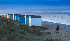 Findhorn Beach winter afternoon at high tide