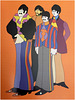 Illustration of The Beatles in Yellow Submarine, 1968