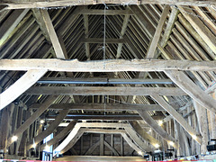 michelham priory, sussex   (55)roof of the large post mediaeval barn, probably late c16