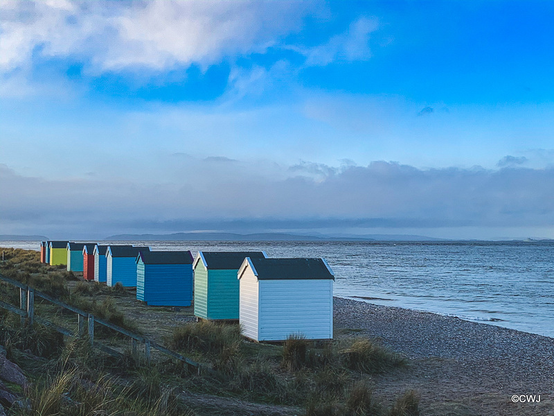 Findhorn Beach winter afternoon at high tide