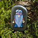 Painted stone in the forest