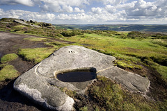 Drinking basin 14 on Stanage Edge