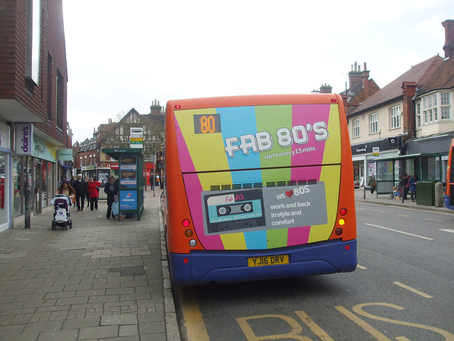 DSCF0822 Centrebus 327 (YJ16 DRV) in Hitchin - 23 Feb 2018