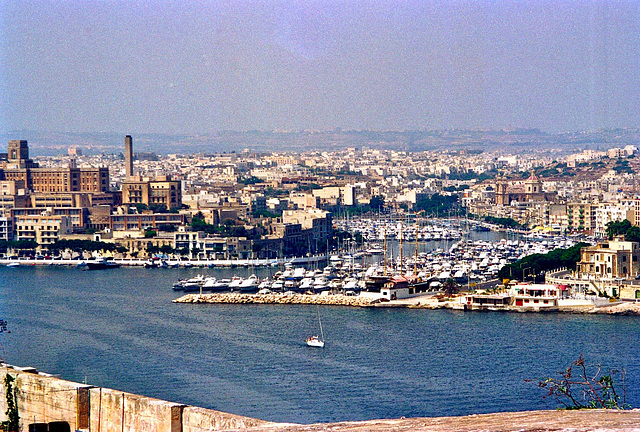 Msida Yacht Marina From Msida Bastion Garden (Scan from 1995)