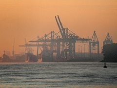 Tagesanbruch  im Hafen (2 x PiP) - Hamburg