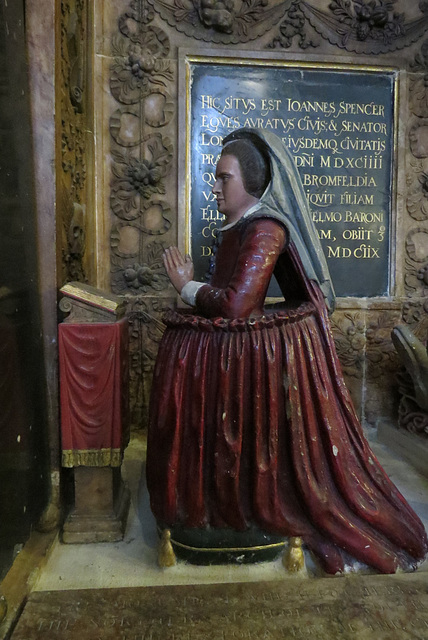 st helen bishopsgate, london,detail of sir john spencer's memorial +1609