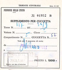 Italie Trieste couchette
