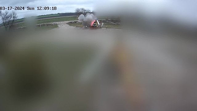 UKR[24] - 17March2024 {i} - still from Video of Mi-8 helicopter destroyed by a drone in Transnistria