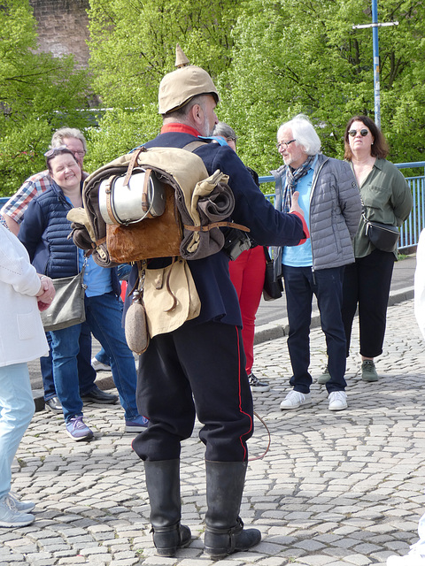 Saarbrucken- Local Guide wearing Vintage Military Uniform