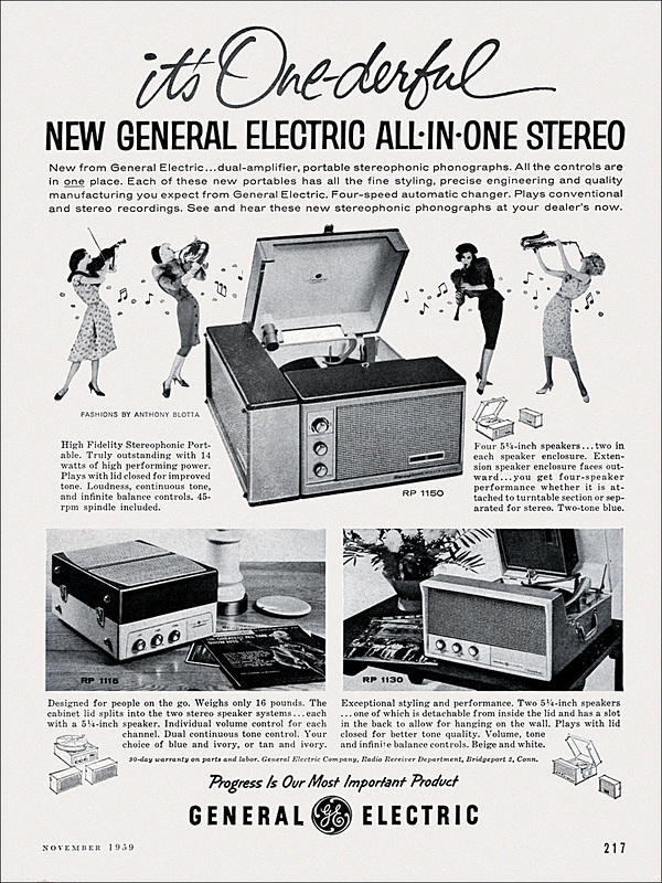 General Electric Turntable Ad, 1959