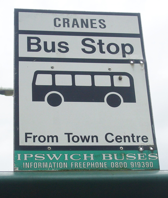 DSCF4389 Ipswich Buses bus stop sign - 25 Jun 2016