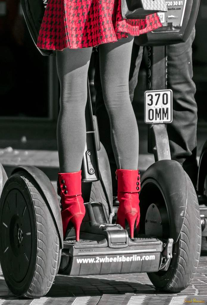 High Heels on Segway