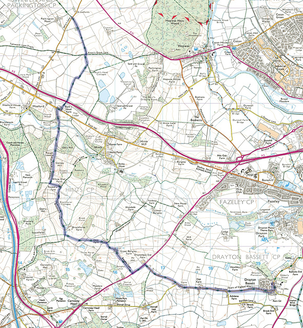 Heart of England Way (4). Packington Moor to Drayton Bassett (7miles).