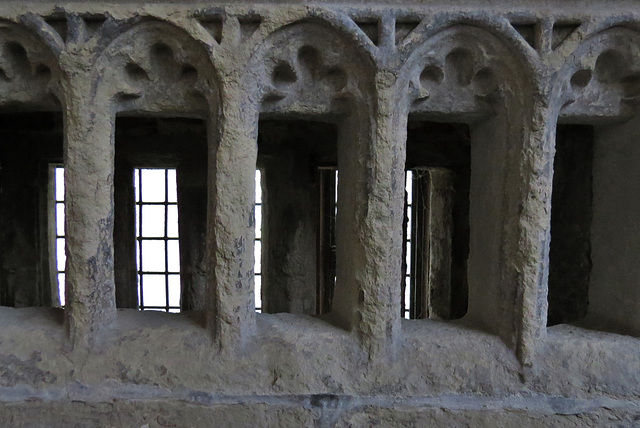 st helen bishopsgate, london,the c16 squint from the nuns' sacristy is built in front of an   earlier one