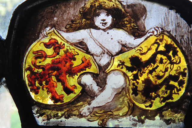 eaton hastings, berks,?swiss c16 heraldic glass