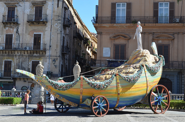 Palermo, Piazza Duomo, Santa Rosalia and The Ship of Salvation