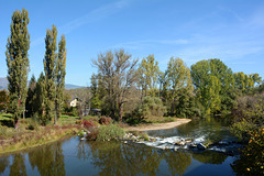 Bulgaria, Kyustendil, The River of Struma downstream view from the Bridge of Qadi