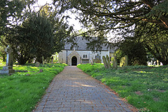 eaton hastings, berks, c12 church extended c13 but later shrinking again,porch c20