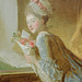 Detail of the Love Letter by Fragonard in the Metropolitan Museum of Art, February 2019