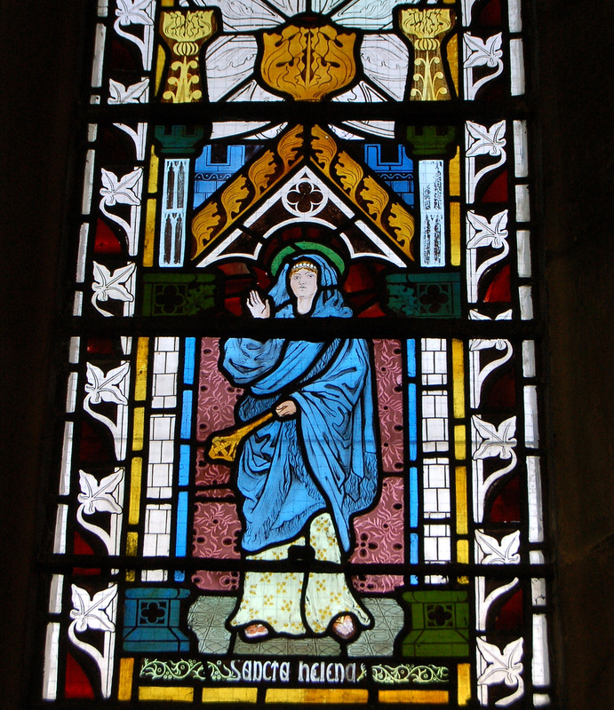 Detail of chancel window by Ford Madox Brown, St Edward, Cheddleton, Staffordshire