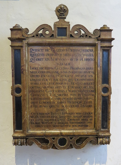 st helen bishopsgate, london,epitaph of sir william pickering, c.1574