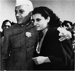 Indira and Nehru shortly after Independence