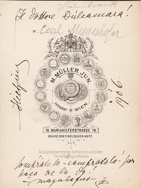 Carl Mayerhofer's autograph at the back