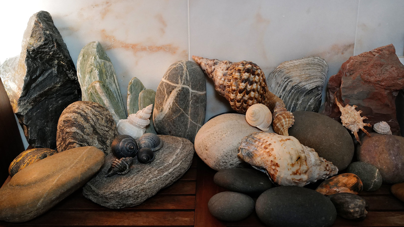 Stones and shells in my bathroom