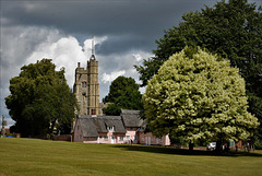 Cavendish village green, with some benches