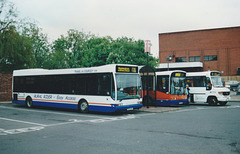 Buses in Hinckley bus station – 15 May 2001 (464-16)