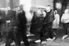 People in the rain