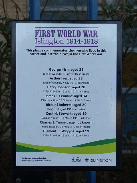 First World War Islington (2) - 19 January 2015