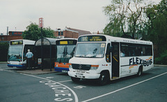 Buses in Hinckley bus station – 15 May 2001 (464-17)