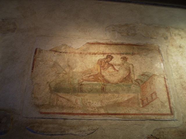 Fresco in ancient brothel.