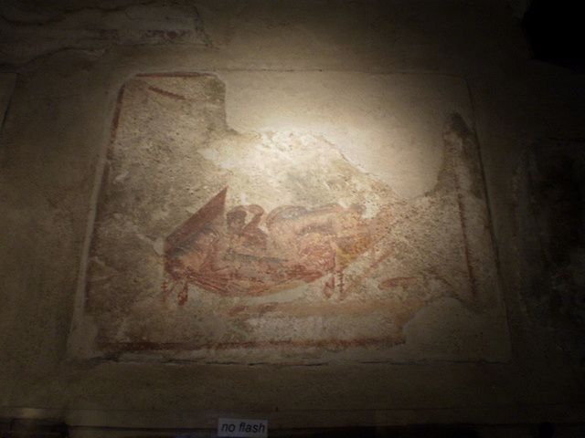 Fresco in ancient brothel.