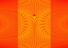 Waves pattern pol coord back2back orange paneled