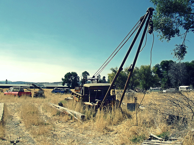 A field of equipment