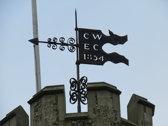 c19 wind vane 1854, hernhill church, kent