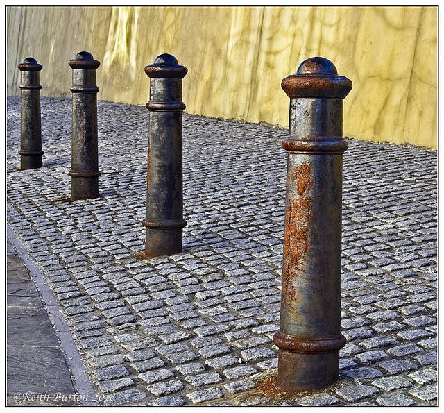 Rusty Bollards.