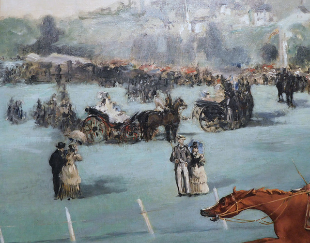 Detail of Races in the Bois de Boulogne by Manet in the Metropolitan Museum of Art, December 2023