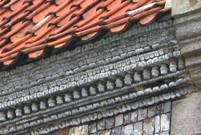 Detail of cornice on Flint built Georgian house, Cley-Next-The Sea, Norfolk