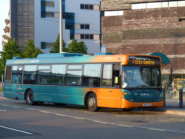Cardiff Bus 734 at Cardiff Bay - 2 June 2016