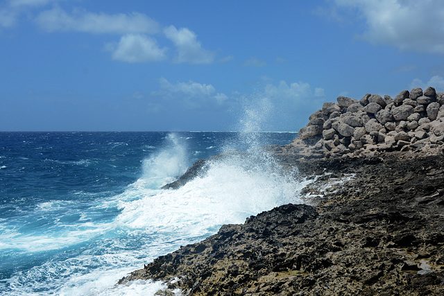 Dominican Republic, Surf Wave on the Caribbean Coast at Cabo Engaño Dominican Republic, Surf Wave on the Caribbean Coast at Cabo Engaño