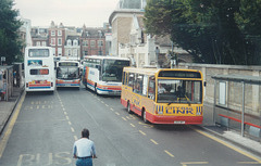 Stagecoach Cambus vehicles in Emmanuel Street, Cambridge – 17 Aug 2000 (443-13A)